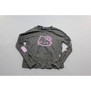 Forever 21 Hello Kitty Shirt Kids Small Gray Excellent Long Sleeve Graphic Tee